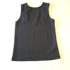 Nine Britton Black Textured Sleeveless Tank Top M Crinkle Knit Minimalist Y2K